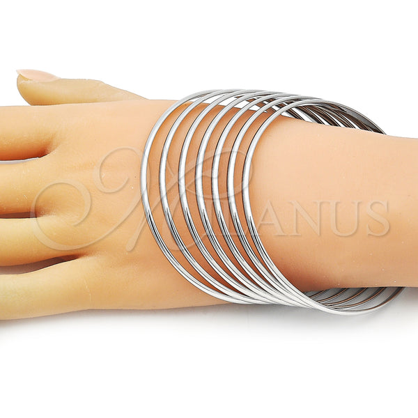 White Gold Filled Jewelry — Semanario Bangle Polished 07.63. 03 MM Thickness Size — alternate product view — SKU 157164 | Oro Laminado Blanco joyería — Semanario Bangle pulido 07.63. 03 MM Thickness Size — SKU 157164