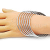 Rhodium Gold Filled Semanario Bangle, Polished, Rhodium Finish, 07.63.0206.1.06 (03 MM Thickness, Size 6 (2.75 Diameter))