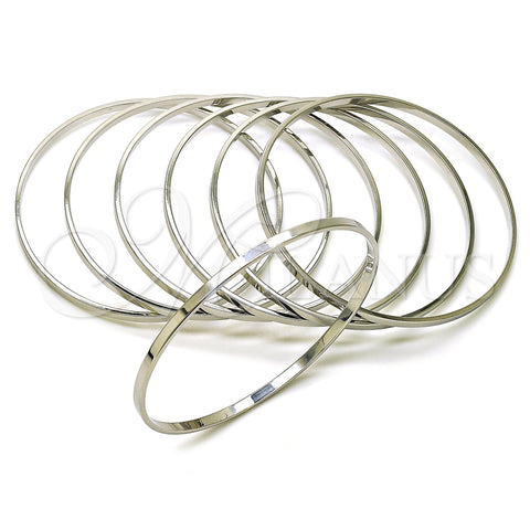 Rhodium Plated Semanario Bangle, Polished, Rhodium Finish, 07.63.0207.1.06
