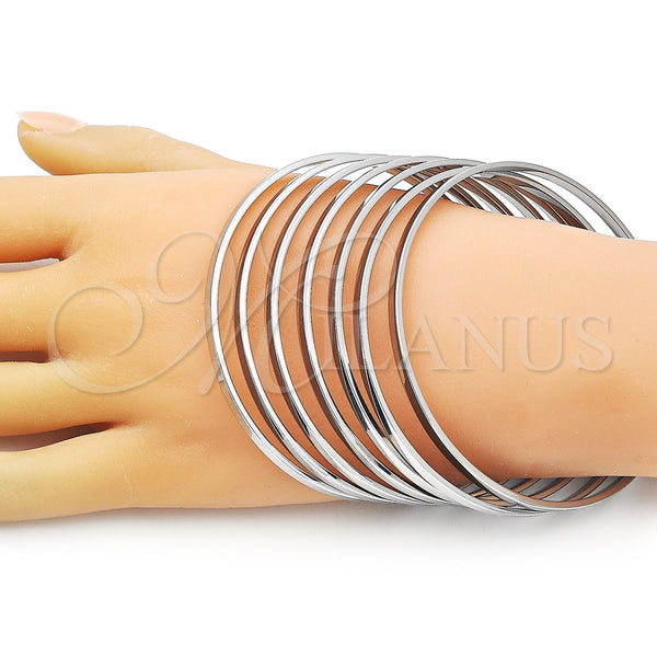 White Gold Filled Jewelry — Semanario Bangle Polished 07.63. 03 MM Thickness Size — alternate product view — SKU 157168 | Oro Laminado Blanco joyería — Semanario Bangle pulido 07.63. 03 MM Thickness Size — SKU 157168
