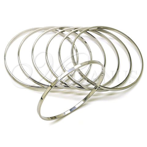 Rhodium Gold Filled Semanario Bangle, Polished, Rhodium Finish, 07.63.0207.1.06 (03 MM Thickness, Size 6 (2.75 Diameter))