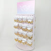 Medium Rotating Display, 130 Assorted Puff Hoops, Oro Laminado with Free Display