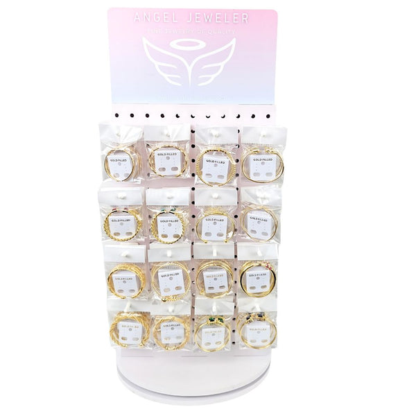 Gold Filled Jewelry — Medium Rotating Display 80 Assorted Bangles with Free — main product view — SKU 157180 | Oro Laminado joyería — Medium Rotating Display 80 Assorted Bangles with Free — SKU 157180