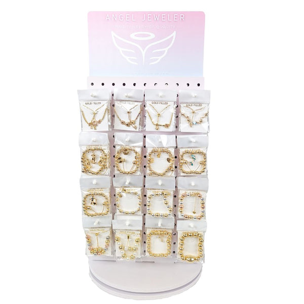 Gold Filled Bracelet — Medium Rotating Display Assorted Adjustable Bracelets with Free — main product view — SKU 157181 | Oro Laminado brazalete — Medium Rotating Display Assorted Adjustable Bracelets with Free — SKU 157181