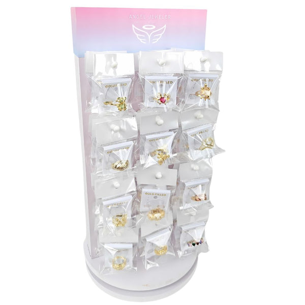 Gold Filled Ring — Small Rotating Display 48 Assorted Rings with Free — alternate product view — SKU 157186 | Oro Laminado anillo — Small Rotating Display 48 Assorted Rings with Free — SKU 157186