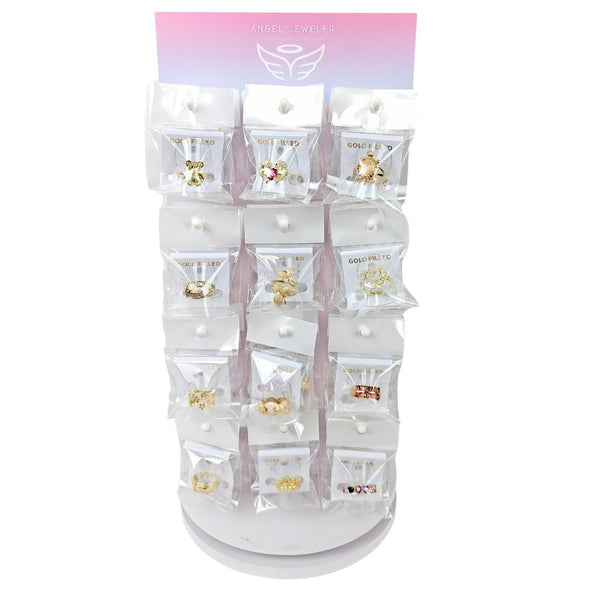 Gold Filled Ring — Small Rotating Display 48 Assorted Rings with Free — main product view — SKU 157186 | Oro Laminado anillo — Small Rotating Display 48 Assorted Rings with Free — SKU 157186