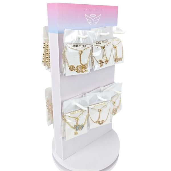 Gold Filled Bracelet — Small Rotating Display 36 Assorted Bracelets with Free — alternate product view — SKU 157187 | Oro Laminado brazalete — Small Rotating Display 36 Assorted Bracelets with Free — SKU 157187