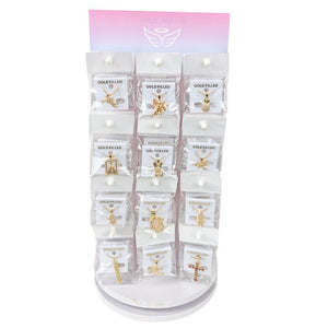 Gold Filled Necklace — Small Rotating Display 60 Assorted Necklace Pendants with — main product view — SKU 157188 | Oro Laminado collar — Small Rotating Display 60 Assorted Necklace Pendants with — SKU 157188