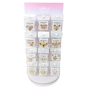 Gold Filled Ring — Small Rotating Display 36 Assorted Earring Pendant Sets — main product view — SKU 157190 | Oro Laminado anillo — Small Rotating Display 36 Assorted Earring Pendant Sets — SKU 157190