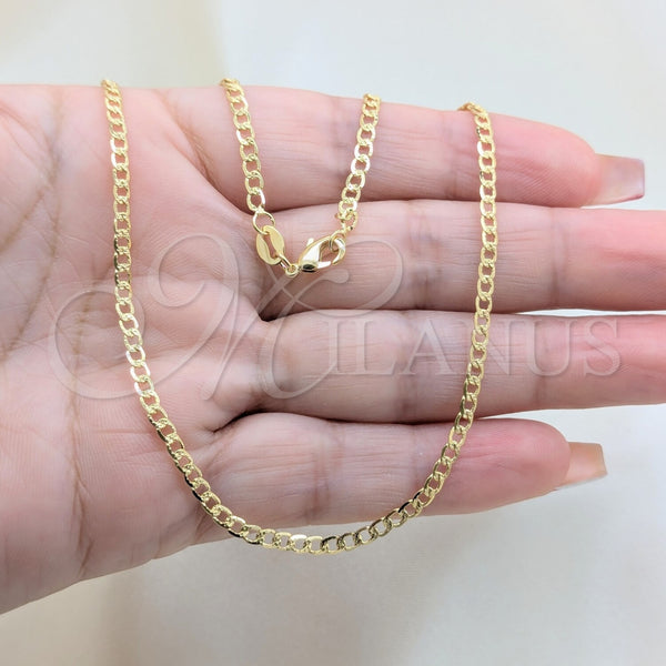 Gold Filled Necklace — Basic Necklace Pave Cuban Design Polished 04.32. 03 — alternate product view — SKU 157195 | Oro Laminado collar — básico Necklace Pave Cuban diseño pulido 04.32. 03 — SKU 157195