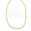 Oro Laminado Basic Necklace, Gold Filled Style Pave Cuban Design, Polished, Golden Finish, 04.32.0018.16 (03 MM Thickness, 16 Inches Length)