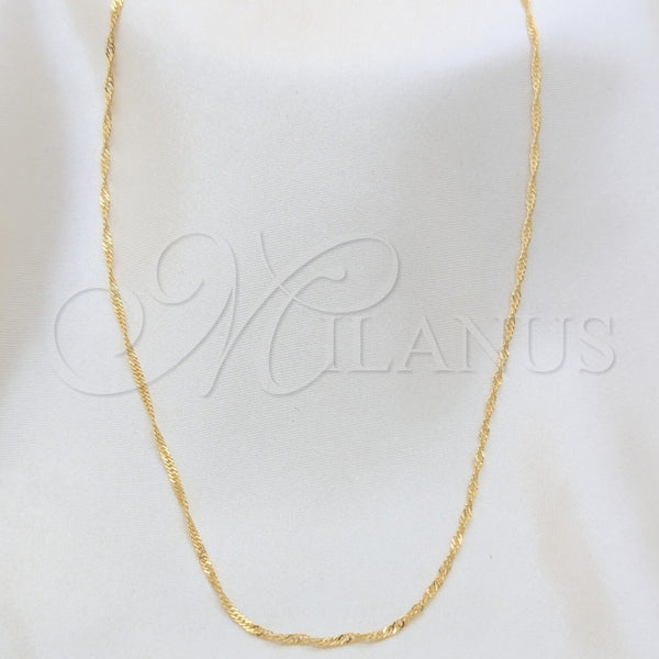 Oro Laminado Basic Necklace, Gold Filled Style Singapore Design, Polished, Golden Finish, 5.223.028.22