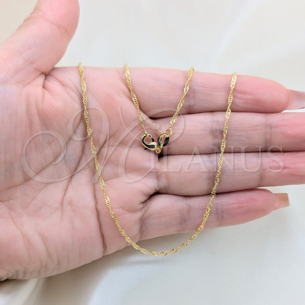 Gold Filled Necklace — Basic Necklace Singapore Design Polished 5. 0.40 Gauge — alternate product view — SKU 157196 | Oro Laminado collar — básico Necklace Singapore diseño pulido 5. 0.40 Gauge — SKU 157196