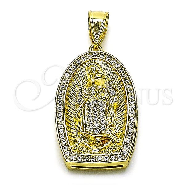 Gold Filled Pendant — Religious Pendant Guadalupe Design with White Cubic Zirconia — main product view — SKU 157203 | Oro Laminado dije — Religious Pendant Guadalupe diseño with blanco Cubic Zirconia — SKU 157203