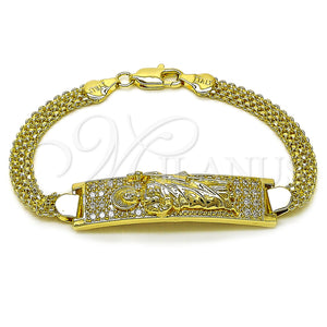 Gold Filled Bracelet — ID Bracelet San Judas and Bismark Design with — main product view — SKU 157210 | Oro Laminado brazalete — ID Bracelet San Judas and Bismark diseño with — SKU 157210