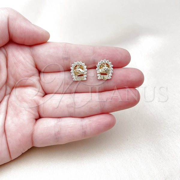 Gold Filled Ring — Stud Earring Horse Design with White Cubic Zirconia — alternate product view — SKU 157214 | Oro Laminado anillo — Stud Earring Horse diseño with blanco Cubic Zirconia — SKU 157214