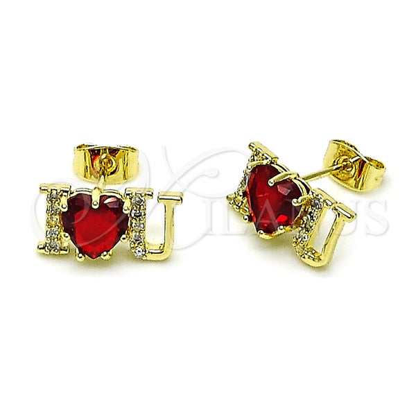 Gold-Filled Love and Heart Earrings 02.411.0057.1 — main product image — SKU 157222 | Aretes de Oro Laminado 02.411.0057.1 — imagen principal del producto — SKU 157222