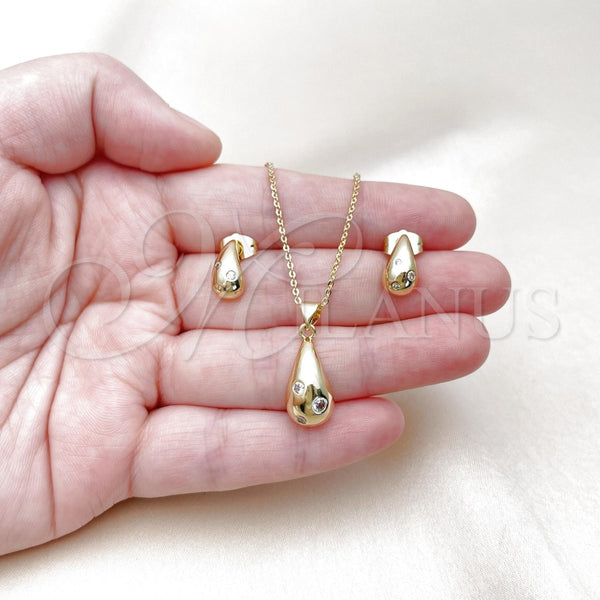 Gold Filled Ring — Earring and Pendant Adult Set Teardrop Design with — alternate product view — SKU 157237 | Oro Laminado anillo — Earring and Pendant Adult Set Teardrop diseño with — SKU 157237