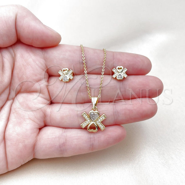 Gold Filled Ring — Earring and Pendant Adult Set Heart Design with — alternate product view — SKU 157238 | Oro Laminado anillo — Earring and Pendant Adult Set corazón diseño with — SKU 157238