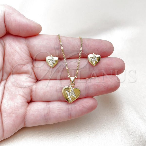 Gold Filled Ring — Earring and Pendant Adult Set Heart Design with — alternate product view — SKU 157239 | Oro Laminado anillo — Earring and Pendant Adult Set corazón diseño with — SKU 157239
