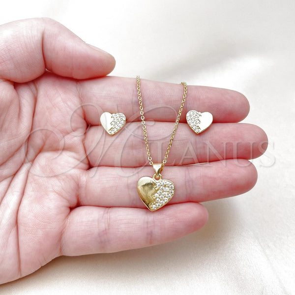 Gold Filled Ring — Earring and Pendant Adult Set Heart Design with — alternate product view — SKU 157240 | Oro Laminado anillo — Earring and Pendant Adult Set corazón diseño with — SKU 157240