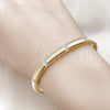 Oro Laminado Individual Bangle, Gold Filled Style with White Micro Pave, Polished, Golden Finish, 07.60.0010 (06 MM Thickness, One size fits all)