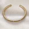 Oro Laminado Individual Bangle, Gold Filled Style with White Micro Pave, Polished, Golden Finish, 07.60.0010 (06 MM Thickness, One size fits all)