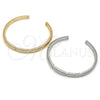 Oro Laminado Individual Bangle, Gold Filled Style with White Micro Pave, Polished, Golden Finish, 07.60.0010 (06 MM Thickness, One size fits all)