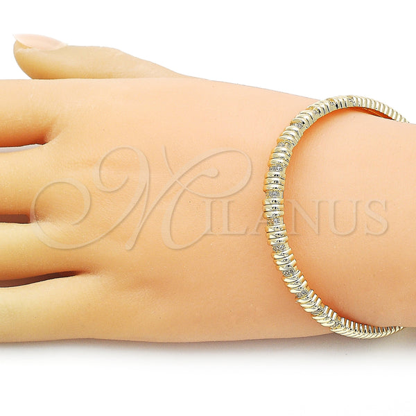 Gold Filled Jewelry — Individual Bangle with White Micro Pave Polished 07.60. — alternate product view — SKU 157248 | Oro Laminado joyería — Individual Bangle with blanco Micro Pave pulido 07.60. — SKU 157248
