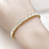 Oro Laminado Individual Bangle, Gold Filled Style with White Micro Pave, Polished, Golden Finish, 07.60.0011 (06 MM Thickness, One size fits all)