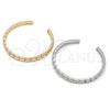 Oro Laminado Individual Bangle, Gold Filled Style with White Micro Pave, Polished, Golden Finish, 07.60.0011 (06 MM Thickness, One size fits all)