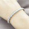 White Gold Filled Individual Bangle, with White Micro Pave, Polished, Rhodium Finish, 07.60.0011.1 (06 MM Thickness, One size fits all)