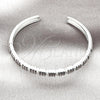 Rhodium Gold Filled Individual Bangle, with White Micro Pave, Polished, Rhodium Finish, 07.60.0011.1 (06 MM Thickness, One size fits all)