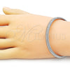 Rhodium Gold Filled Individual Bangle, with White Cubic Zirconia, Polished, Rhodium Finish, 07.60.0012.1 (06 MM Thickness, One size fits all)