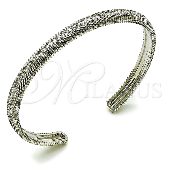 White Gold Filled Jewelry — Individual Bangle with White Cubic Zirconia Polished 07.60. — main product view — SKU 157251 | Oro Laminado Blanco joyería — Individual Bangle with blanco Cubic Zirconia pulido 07.60. — SKU 157251
