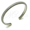Rhodium Gold Filled Individual Bangle, with White Cubic Zirconia, Polished, Rhodium Finish, 07.60.0012.1 (06 MM Thickness, One size fits all)