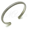 Rhodium Gold Filled Individual Bangle, with White Cubic Zirconia, Polished, Rhodium Finish, 07.60.0012.1 (06 MM Thickness, One size fits all)