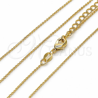 Oro Laminado Basic Necklace, Gold Filled Style Rolo Design, Polished, Golden Finish, 04.213.0337.16 (01 MM Thickness, 16 Inches Length)