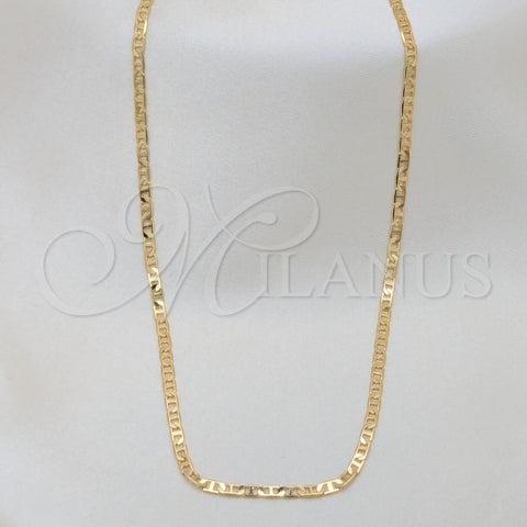 Oro Laminado Basic Necklace, Gold Filled Style Mariner Design, Polished, Golden Finish, 04.32.0007.16