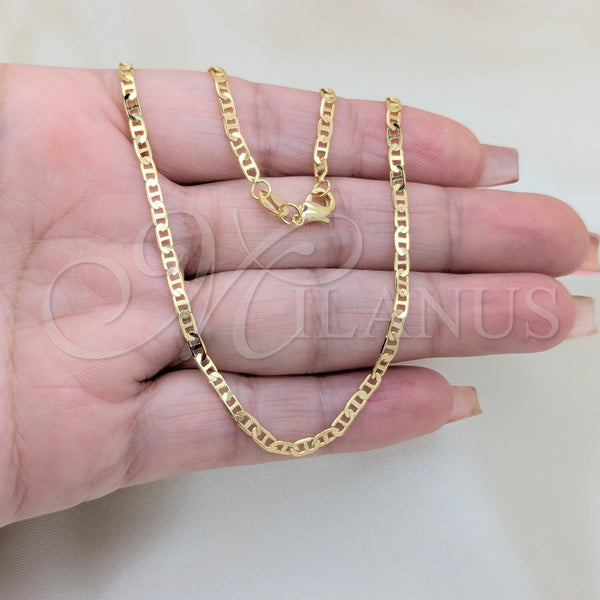 Gold Filled Necklace — Basic Necklace Mariner Design Polished 04.32. 0.80 Gauge — alternate product view — SKU 157279 | Oro Laminado collar — básico Necklace Mariner diseño pulido 04.32. 0.80 Gauge — SKU 157279