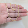 Oro Laminado Basic Necklace, Gold Filled Style Mariner Design, Polished, Golden Finish, 04.32.0007.16 (0.80 Gauge, 01 MM Thickness, 16 Inches Length)
