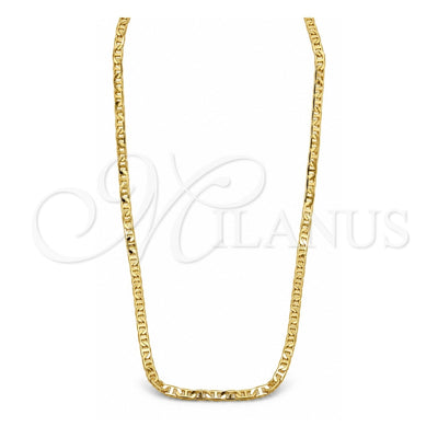 Oro Laminado Basic Necklace, Gold Filled Style Mariner Design, Polished, Golden Finish, 04.32.0007.16 (0.80 Gauge, 01 MM Thickness, 16 Inches Length)