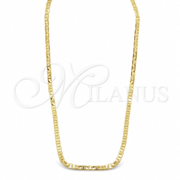 Oro Laminado Basic Necklace, Gold Filled Style Mariner Design, Polished, Golden Finish, 04.32.0007.16 (0.80 Gauge, 01 MM Thickness, 16 Inches Length)