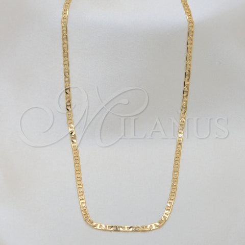 Oro Laminado Basic Necklace, Gold Filled Style Mariner Design, Polished, Golden Finish, 04.32.0007.16 (0.80 Gauge, 01 MM Thickness, 16 Inches Length)