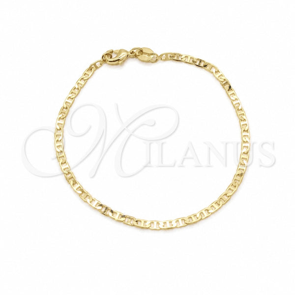 Oro Laminado Basic Necklace, Gold Filled Style Mariner Design, Polished, Golden Finish, 04.32.0007.07 (0.80 Gauge, 01 MM Thickness, 7 Inches Length)