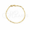 Oro Laminado Basic Necklace, Gold Filled Style Mariner Design, Polished, Golden Finish, 04.32.0007.07 (0.80 Gauge, 01 MM Thickness, 7 Inches Length)