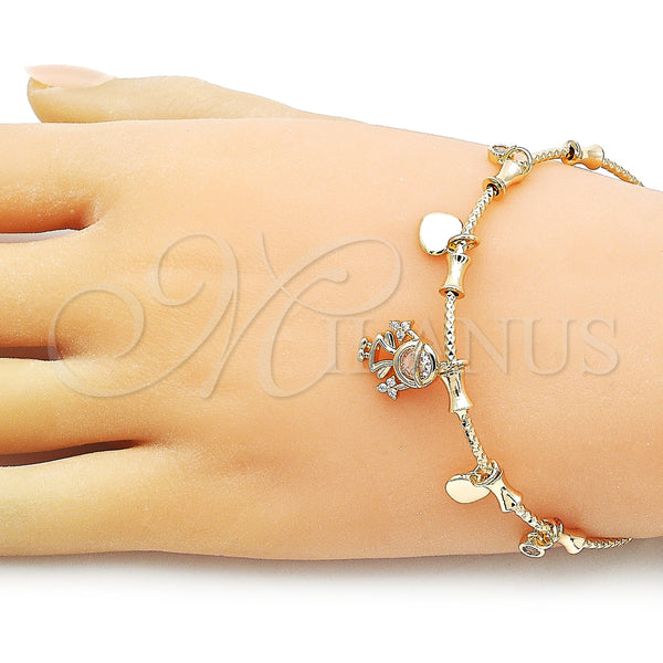 Gold Filled Jewelry — Individual Bangle Little Girl and Heart Design with — alternate product view — SKU 157294 | Oro Laminado joyería — Individual Bangle Little Girl and corazón diseño with — SKU 157294