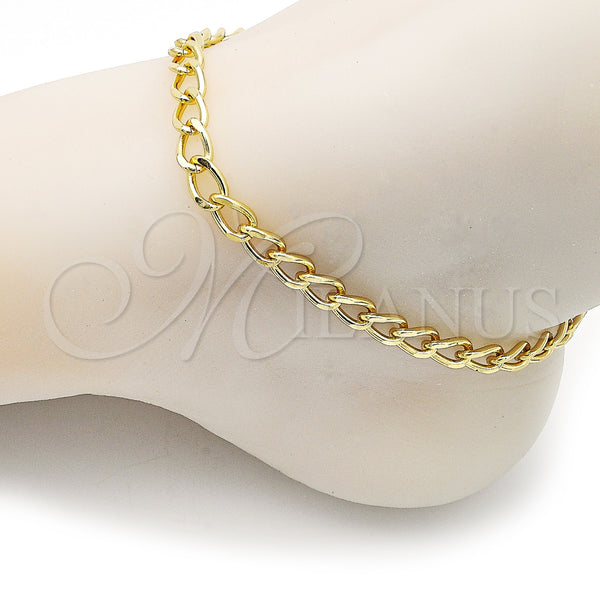 Gold Filled Anklet — Basic Anklet Miami Cuban Design Diamond Cutting 03. — alternate product view — SKU 157301 | Oro Laminado tobillera — básico Anklet Miami Cuban diseño Diamond Cutting 03. — SKU 157301