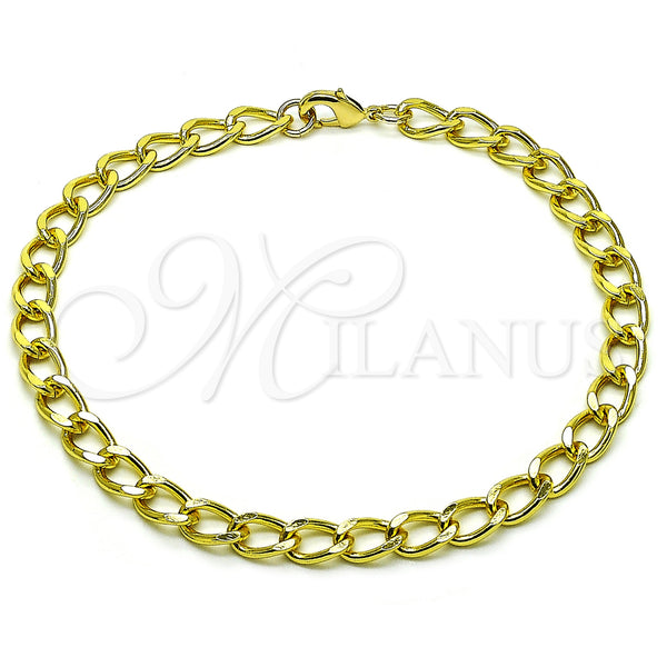 Gold Filled Anklet — Basic Anklet Miami Cuban Design Diamond Cutting 03. — main product view — SKU 157301 | Oro Laminado tobillera — básico Anklet Miami Cuban diseño Diamond Cutting 03. — SKU 157301