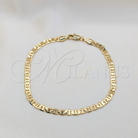 Oro Laminado Basic Bracelet, Gold Filled Style Mariner Design, Polished, Golden Finish, 03.419.0007.07